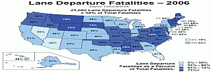 road departure crash stats